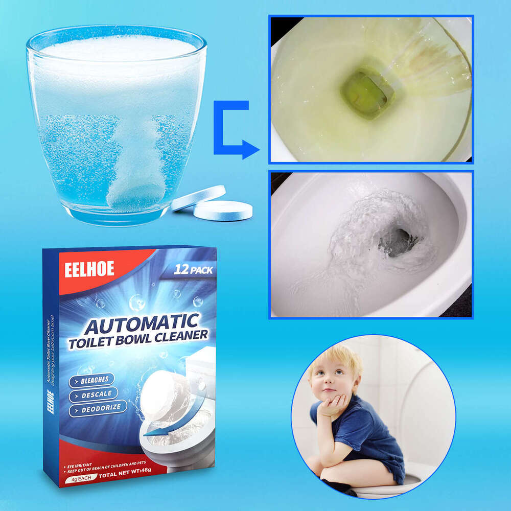 EELHOE Cleaning Effervescent Tablets Bathroom Toilet Bowl Descaling Decontamination Deodorization Multi-effect Freshening S260202