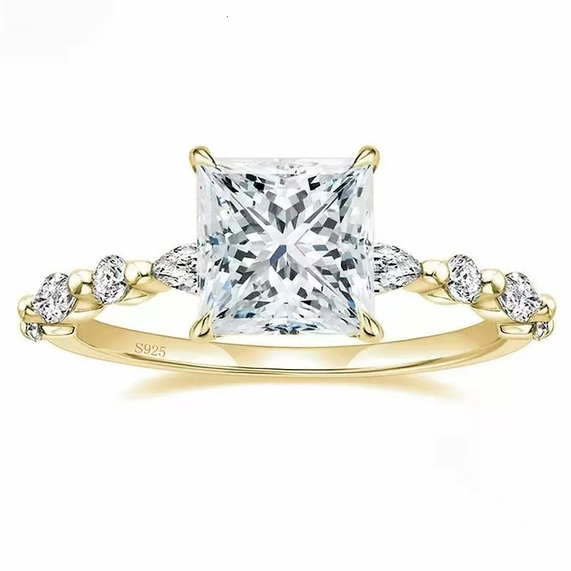 IGI Certified 2.5CT 14K 18K Solid Gold Engagement Ring CVD DEF VVS VS Lab Grown Princess Cut Diamond Ring for Women