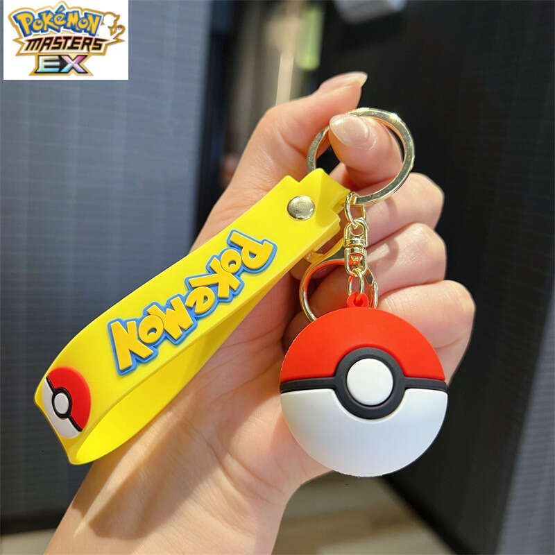 Creative Cartoon Cute Pokmon Solid Pet Elf Ball Keychain Men and Women Accessories L260203