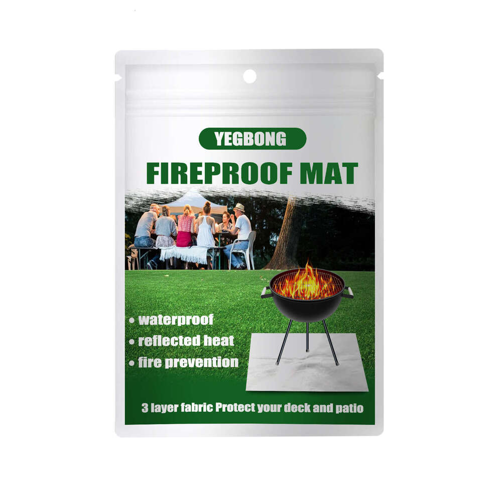 Yegbong Outdoor Pit Grill Heat Insulation Fire Basin Fireproof BBQ Square Protective Mat S260202