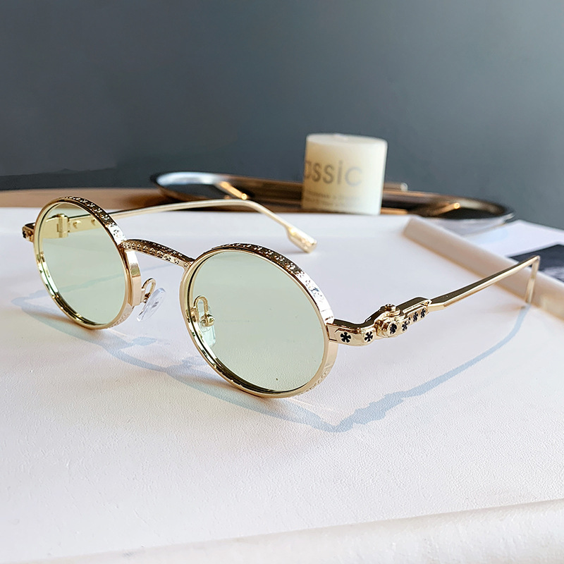 Designer Sunglasses Retro Classic Round Sunglasses For Men Women Metal Frame Vintage Luxury Fashion Unisex Shade With UV400 Protection