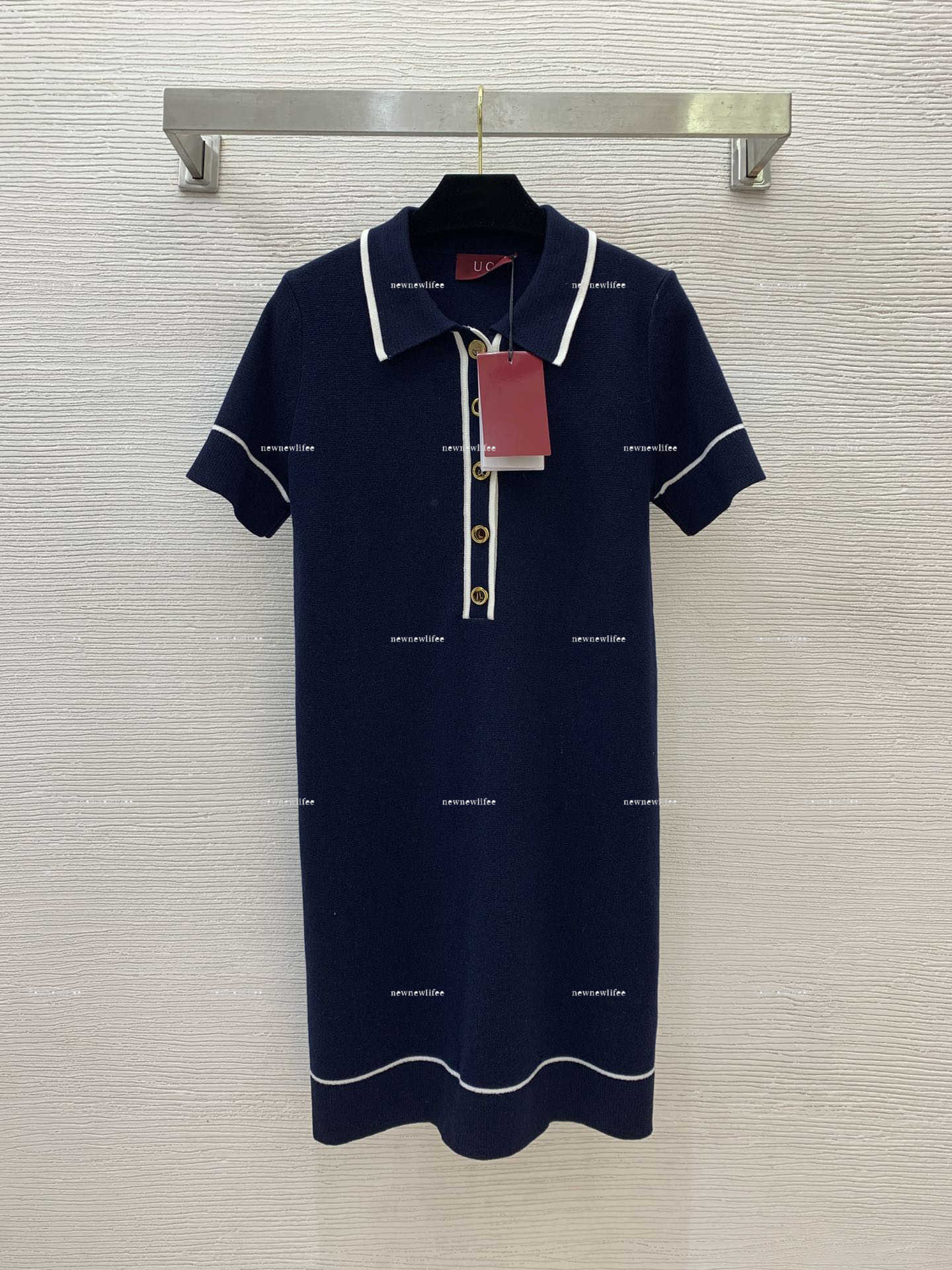 Luxury Polo collar women dress Summer lady dresses women designer clothes short-sleeve skirt A034X01N043