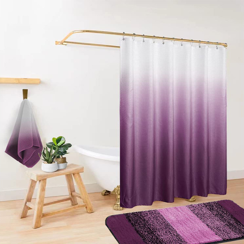 YL-38265 Textured Waterproof Gradient Shower Curtain, Bathroom Toilet Partition Curtain, Customizable