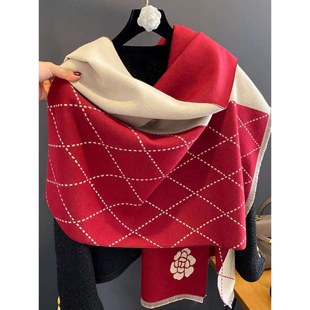 Autumn Winter Hot-Selling Shawl Outerwear Women's Office Blanket Neck Warmer Imitation Cashmere Tassel Warm Scarf Elegant scarfs designer women