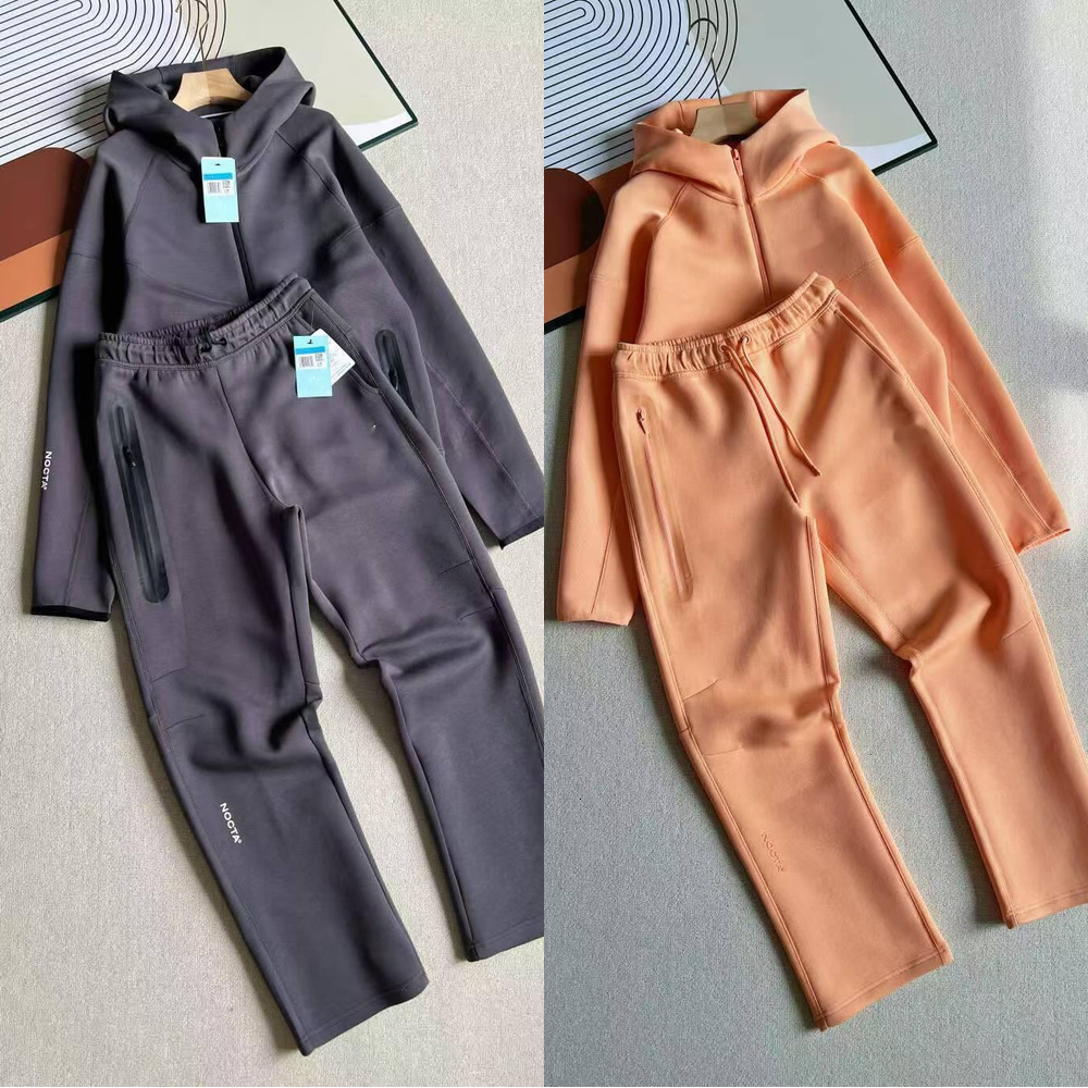 Nocta Tech fleece Tracksuits Mens hoodies Unisex 3D Silicone Logo Printed Sports jumpers Zipper Hoodie Pants 2 Piece Sets Nocta Hooded Sweater sweatsuit Trousers a7