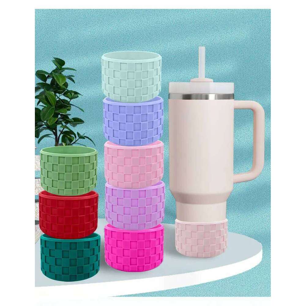 Thermos Silicone Cup Sleeves Ice-Proof Cup Sleeves Sports Water Bottle Sleeves Space Cup Bottom Sleeves Car Cup Silicone Sleeves
