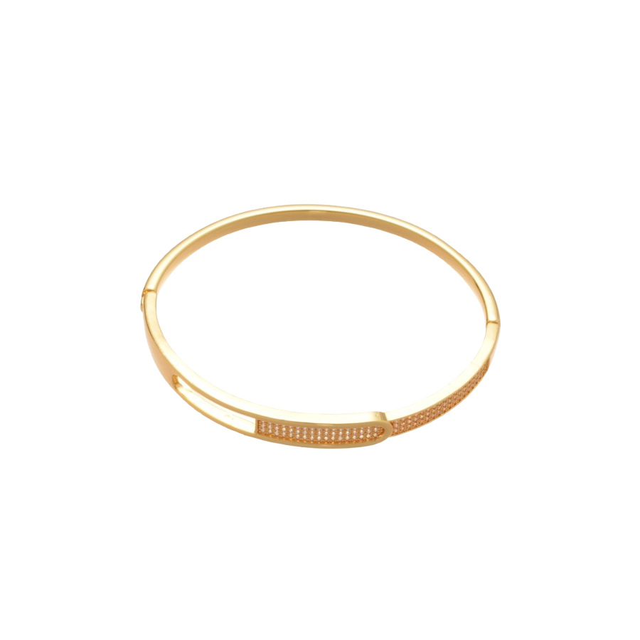 18K Real Gold Plated Zircon Letter Clasp European and American Fashion Elegant Bracelet Light Luxury High-end Feel Women's Jewelry - view 8