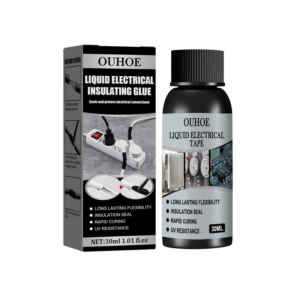 OUHOE Liquid Electrical Glue Black 30ml High Temperature Resistant Organic Insulation Good Weather Resistance Waterproof Repair Sealant S260202