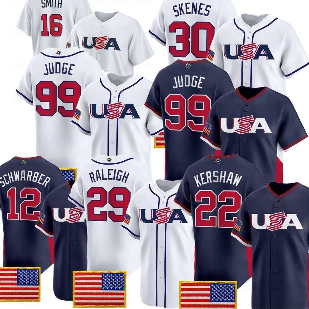 99 Aaron Judge Team USA 2026 World Baseball Classic Jersey Pete Crow-Armstrong Paul Skenes Tarik Skubal WBC Cal Raleigh Harper United States