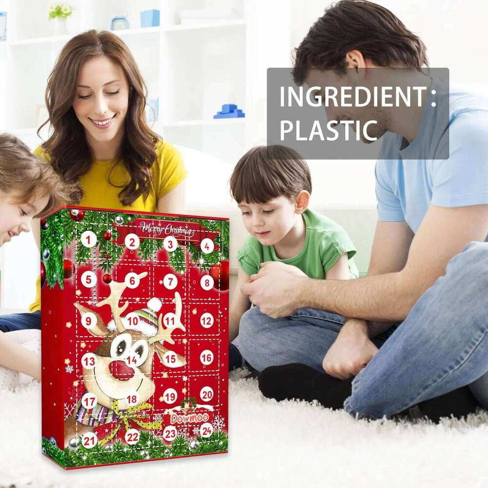Dowmoo Christmas Keychain 24 Days Advent Elk Festival Calendar Blind Resin Pendant Gift Box S260202
