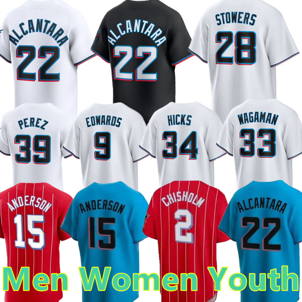 Custom Kyle Stowers Jersey Sandy Alcantara Otto Lopez Connor Norby Eury Perez Miguel Cabrera Dontrelle Willis Burdick Beckett Barnes Meyer Men Women Youth