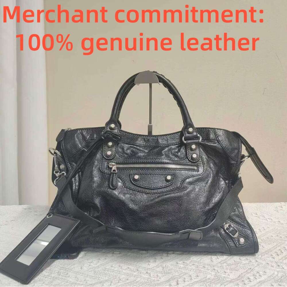 10A quality Luxury Designer bags Womens mens genuine leather LE CITY tote bag suede rivet Motorcycle bags large crossbody travel bag sheepskin Shoulder bag