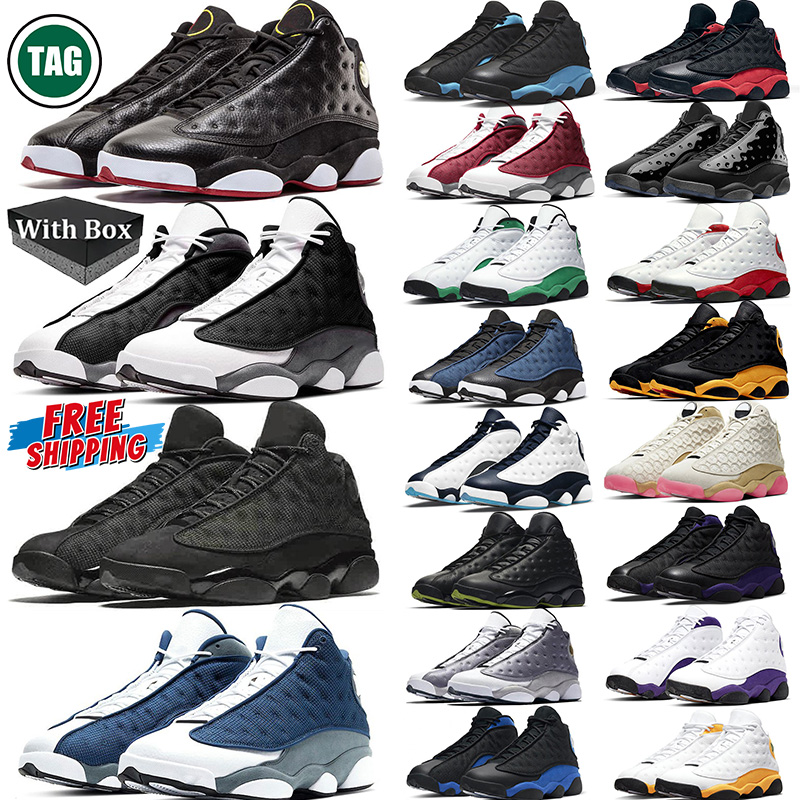 Free shipping with box 13 13s basketball shoes designer sneakers playoffs black cat university blue outdoor trainers mens womens new big size 40-47