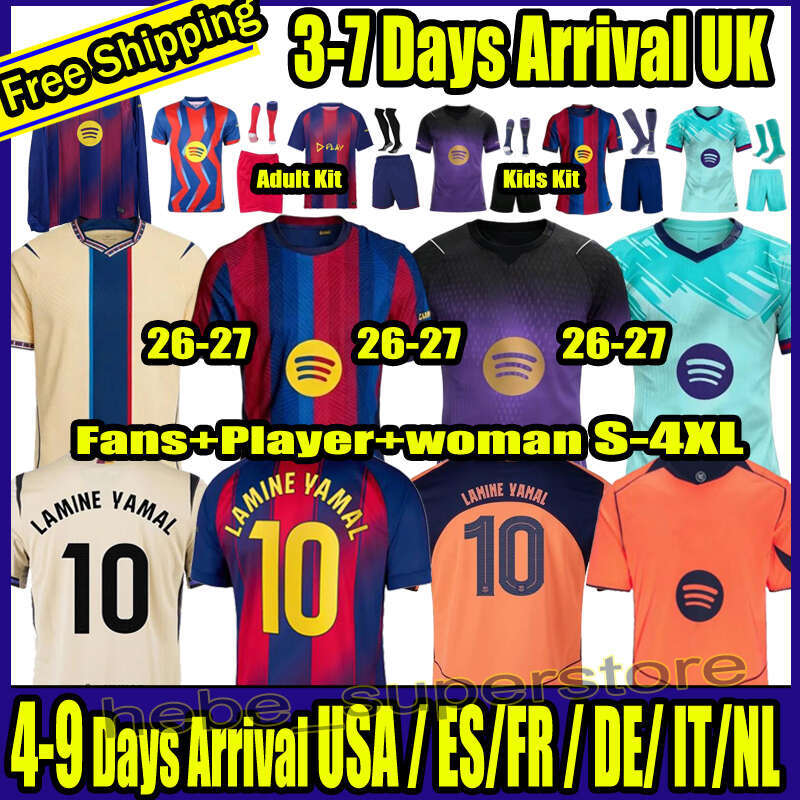 26 27 baRCElone LAMINE YAMAL Soccer Jerseys RAPHINHA PEDRI GAVI RASHFORD LEWANDOWSKI R.Araujo F. DE JONG GAVI KOUNDE barcelonaES jersey football shirt mens kit kids