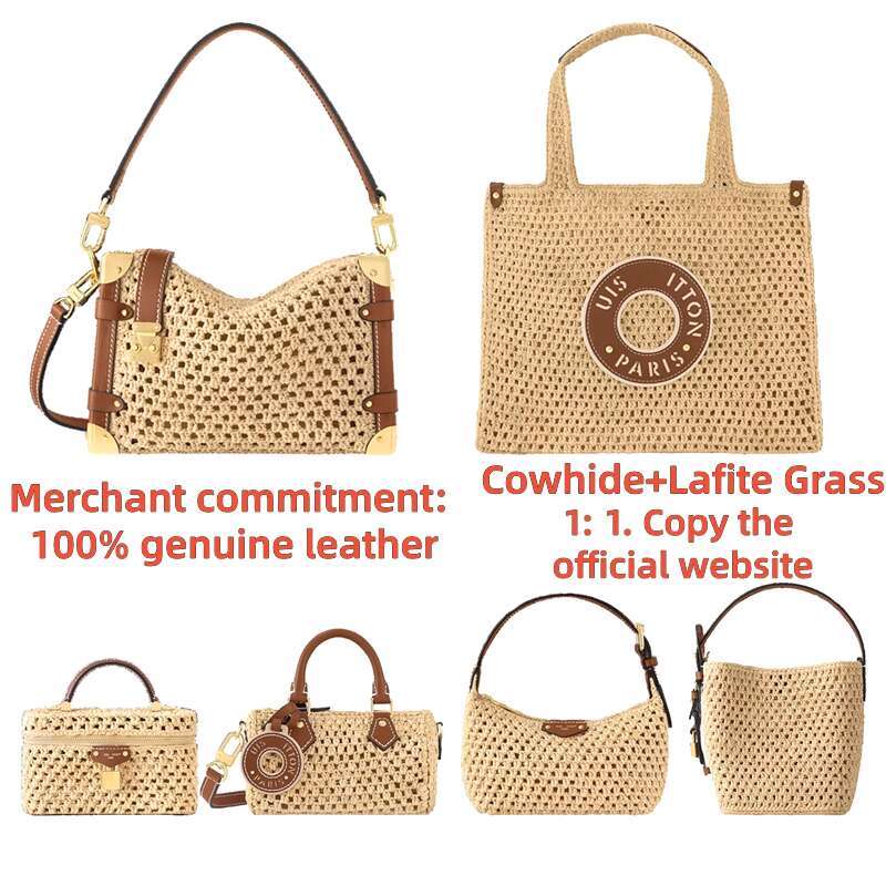 Womens mens Raffias Woven Straw Shoulder Bag Luxury Designer bags fashion handbags tote bag Top quality Linen beach bag M14217 M14303 M14304 M14405 M24723 M83525