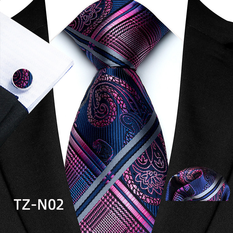 Hi-Tie Orange Paisley Silk Wedding Tie For Men Handky Cufflink Gift Mens Necktie Fashion Business Party Dropshiping 241218