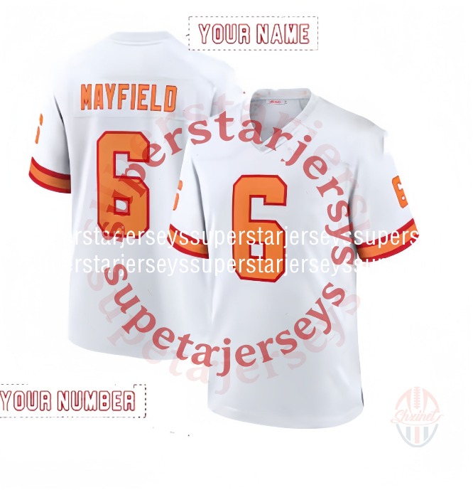 6 Baker Mayfield 2025 2026 Football Jerseys 13 Mike Evans 12 Brady 7 Bucky Irving David Reddick Chris Godwin Jr. 2 Emeka Egbuka Vita Vea McLellan Alst