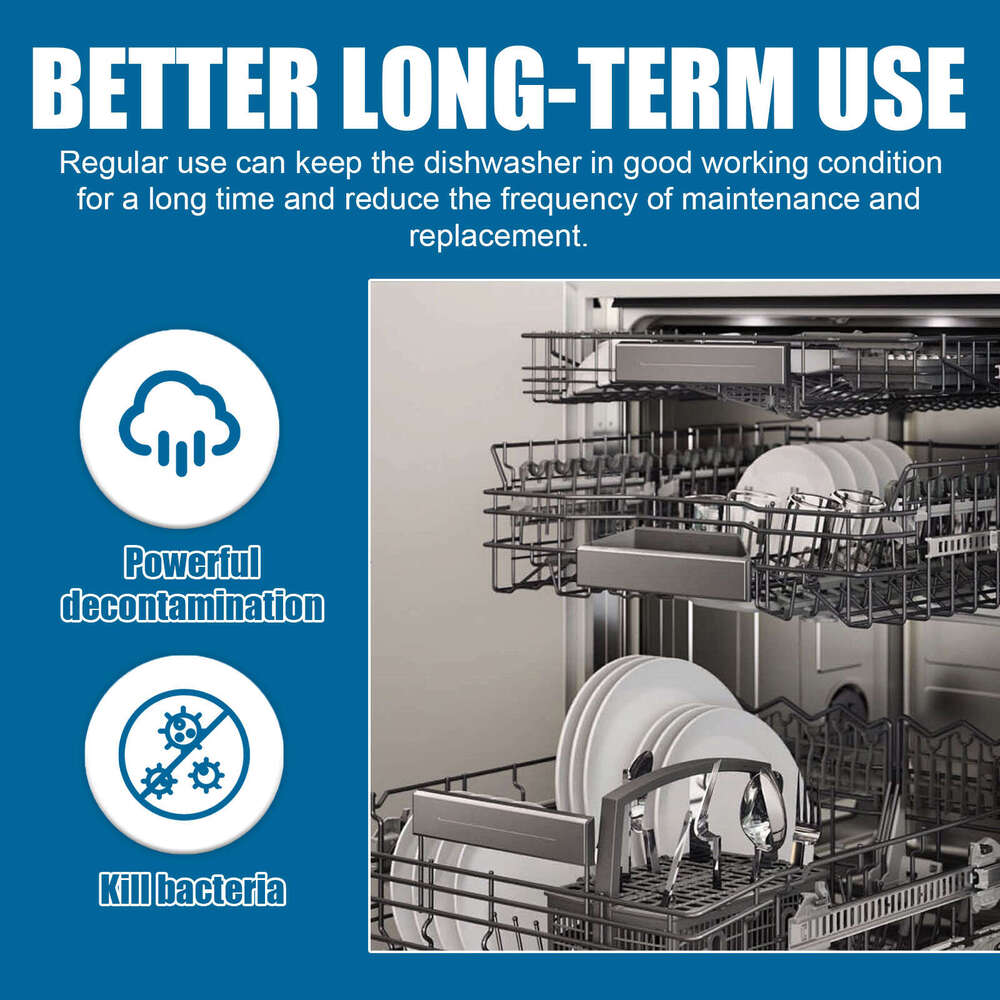 Jakehoe Dishwasher Cleaning Effervescent Tablets Bucket Kitchenware Tableware Special Detergent for Removing Grease, Odor, and Scale S260202