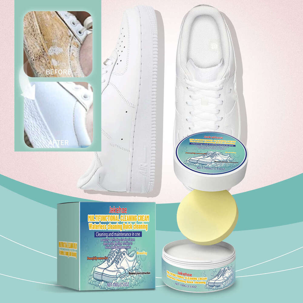 Jakehoe White Cream Stain Removal Dry Cleaning Agent Sneaker No-Wash Shoe Cleaner S260202