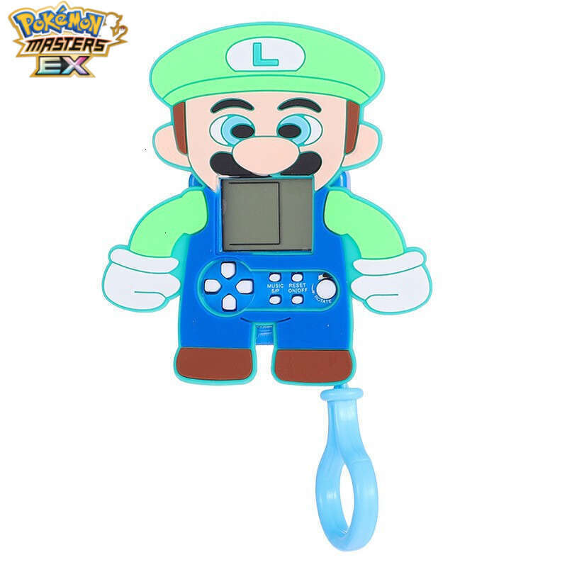 Cartoon Pikachu Keychain Super Mario Handheld Game Console Student Bag Pendant Claw Machine Ornament L260203