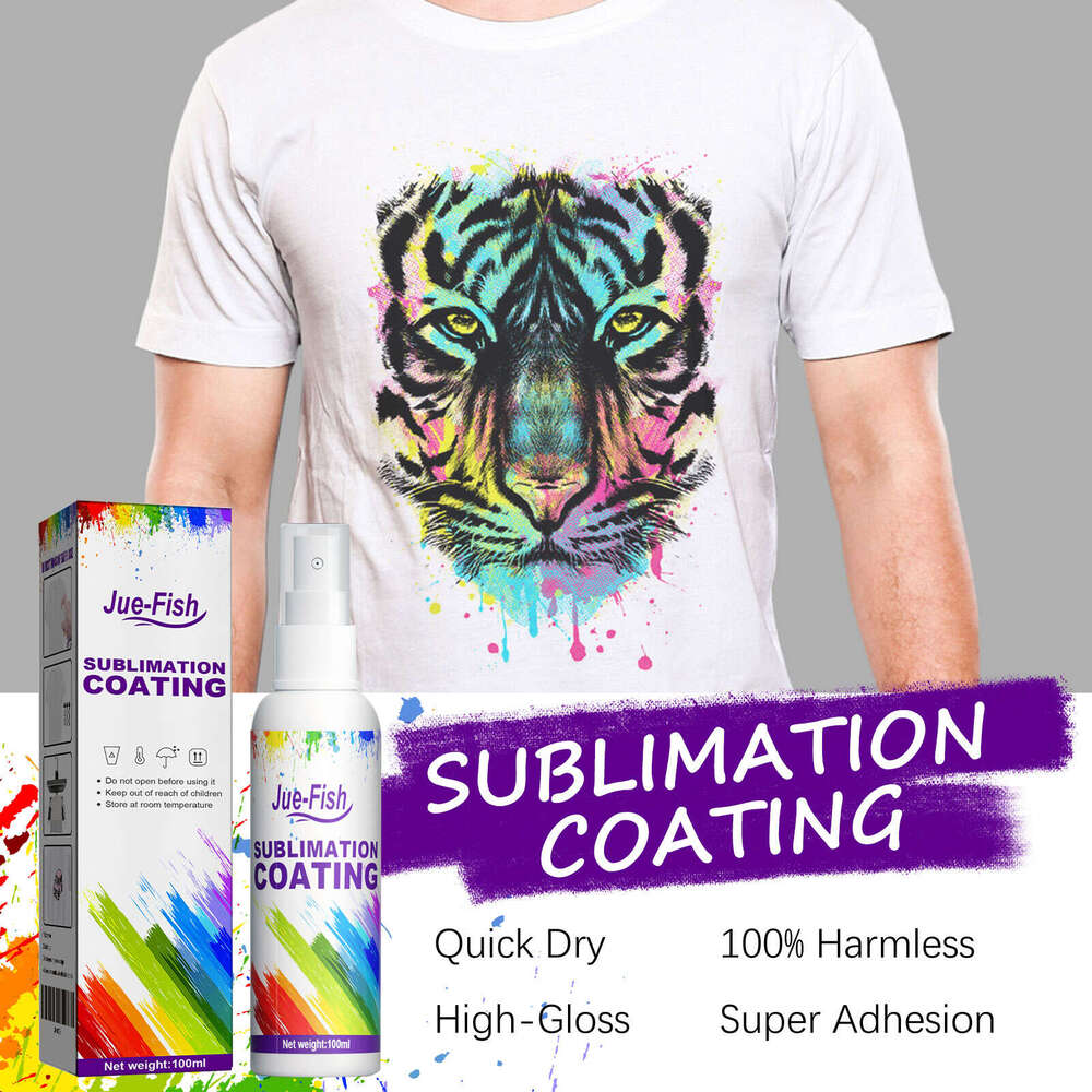 Jue-Fish Sublimation Coating Spray Clothing Iron-on Heat Transfer Wear-resistant Stain-resistant Multi-purpose Good Adhesion S260202