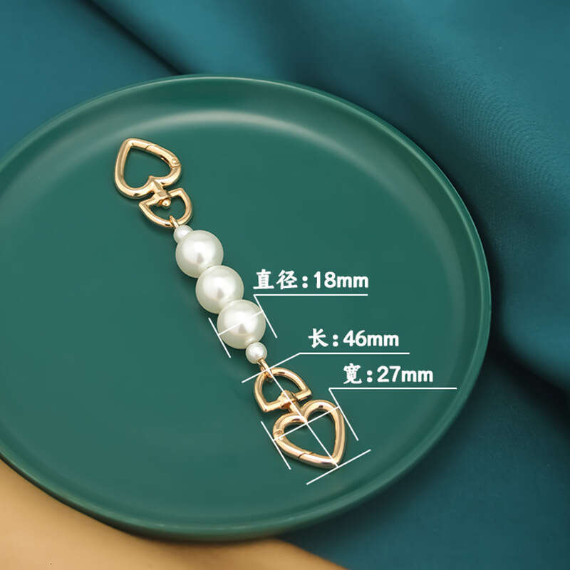 Extension Pearl Metal Chain Accessories Heart Buckle Strap Single Shoulder Mahjong Underarm Bag National Trend