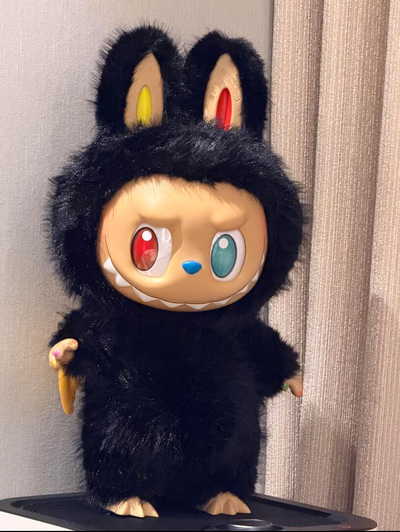 58CM Black Zimomo Figure The Monsters Labubu 10th Anniversary Series Anime Peripheral Storage Pouch For Headphone Fans