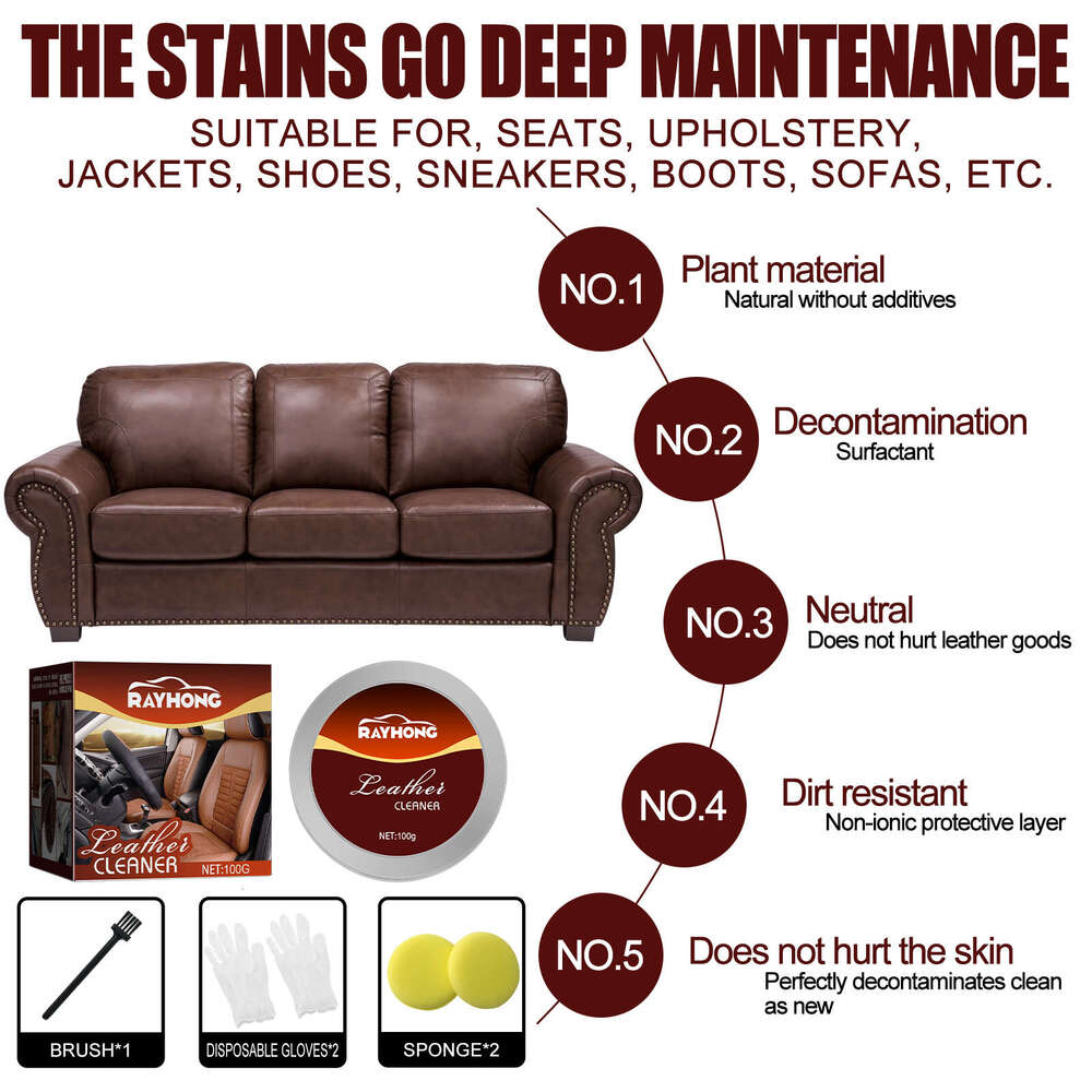 Rayhong Repair Cream Sofa Leather Stain Remover Agent Maintenance Care Cleaning S260202