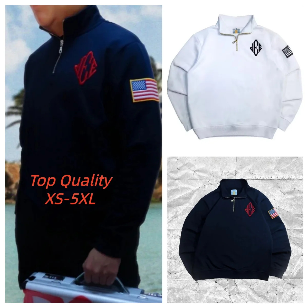 Y2K Retro Quarterzip Pullover Hoodie Epstein Embroidery Pattern Sweatshirt American Vintage Casual Streetwear Men Oversized Coat 260121
