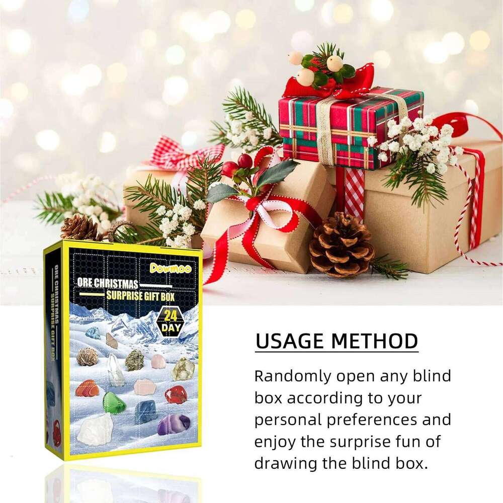 Dowmoo Grid Blind Christmas 24 Days Multi-color Mineral Toy Gift Box S260202