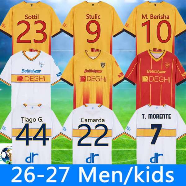25 26 US Lecce soccer jersey Strefezza Federico Baschirotto Joan Gonzalez Wladimiro home away third Falcone Marin Pongracic Remi Oudin Lecce Kids Kit home and away