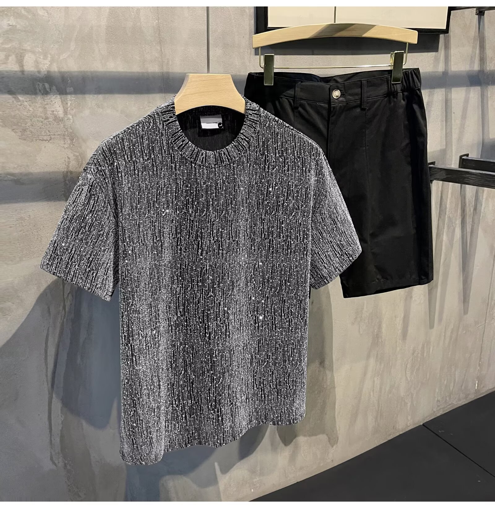 T Shirts Starry Sky Summer Loose Tees Five Point Sleeve Printed Top Trendy Unisex Casual Shirt Men's Clothing - view 3