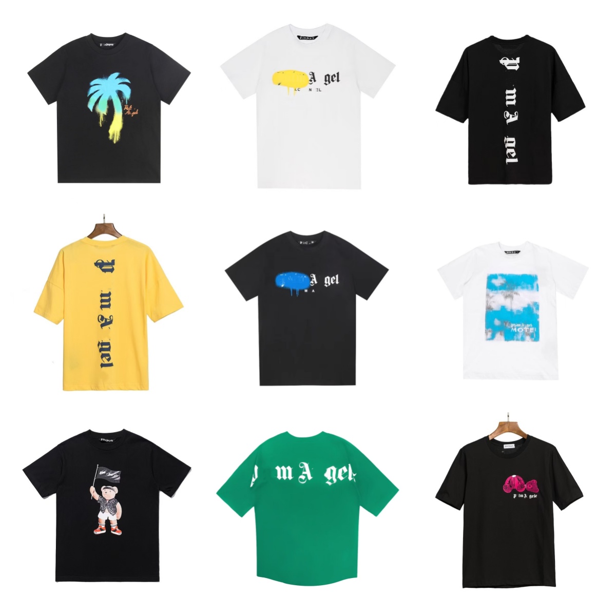 palm shirts Designer T Shirt Mens Tshirt Digital Pattern Round Neck Trendy Brand Short Sleeved Shirt palm Pure cotton T-shirt sizi S-XL