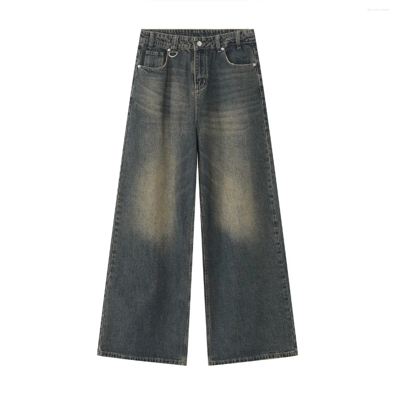Men's Jeans Vintage Men Baggy Denim Trousers 2026 Y2k Streetwear Wide Leg Loose Pants Women Fashion Distressed Straight Long