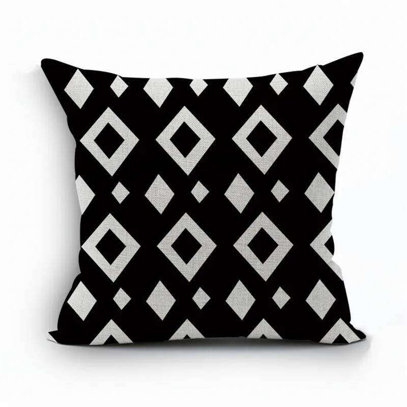 Modern Home Decorative Throw Pillow Case Simple And Elegant Black White Polyester Cushion Cover Capa De Almofadas For Sofa
