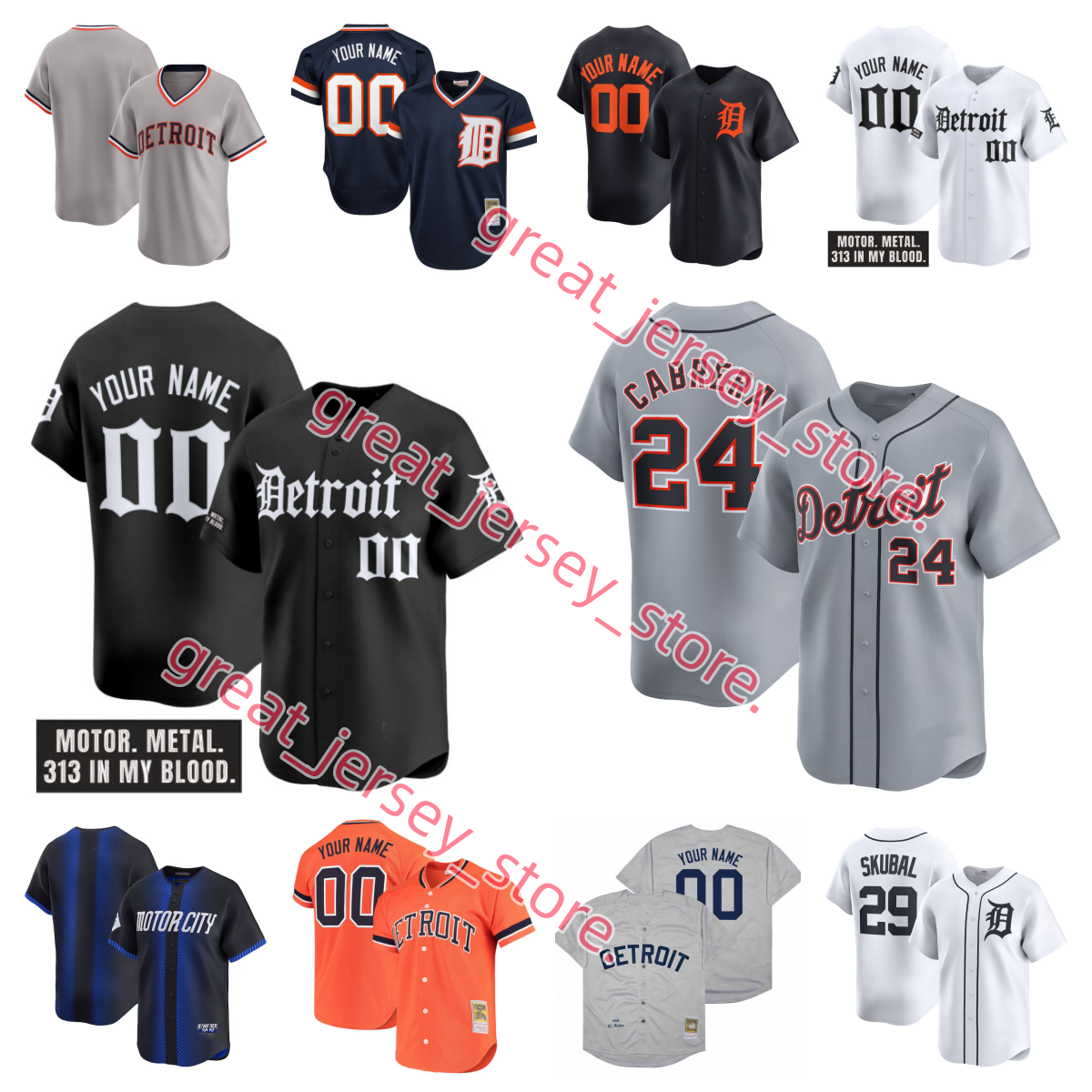 Detroits Tigers baseball jersey 2026 Connect Miguel Cabrera Tarik Skubal 29 Javier Baez Tigers Kirk Gibson Riley Greene Spencer Torkelson Andy