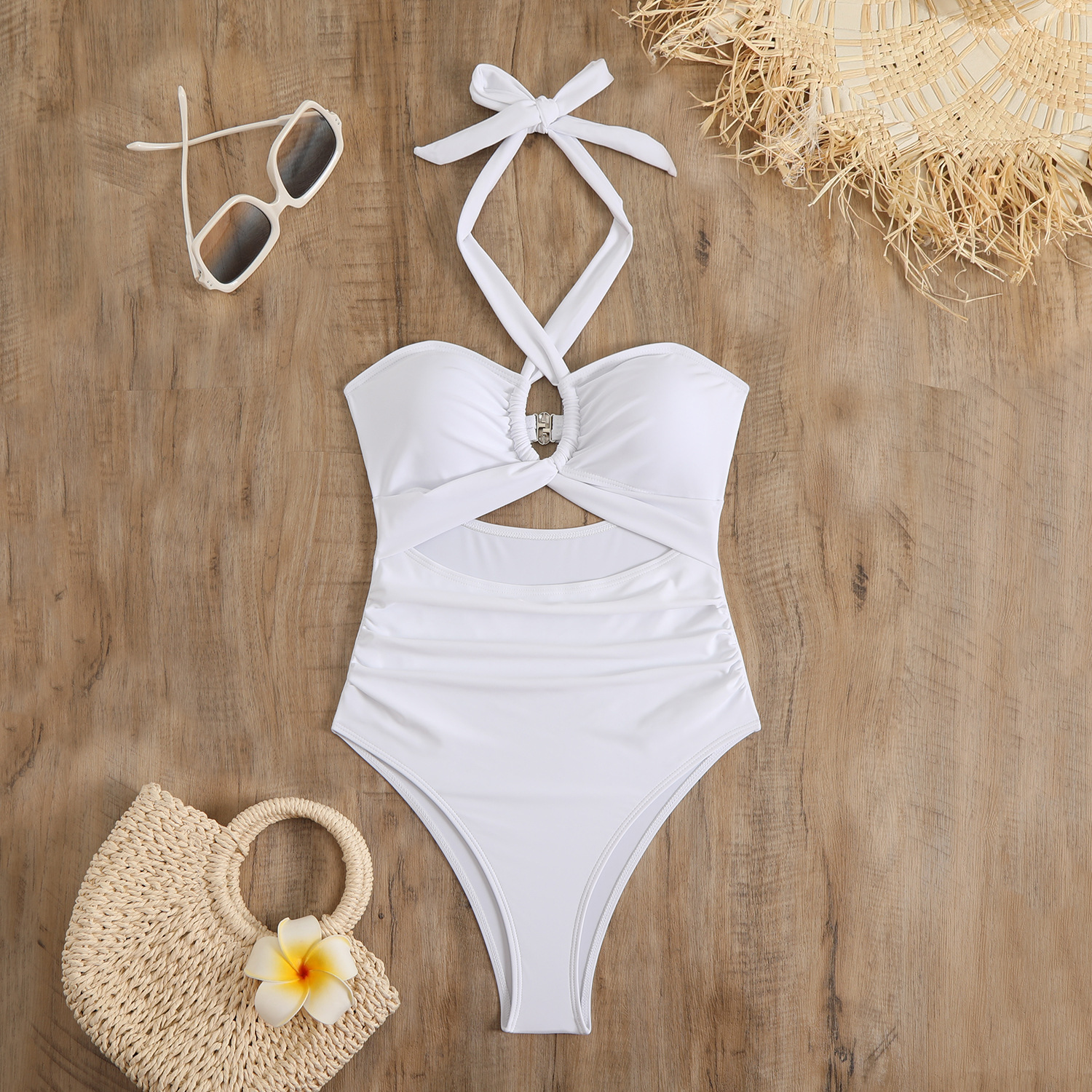 Women's Swimwear One-Piece Sexy Bikini Fashion With Bra Pads No Steel Support Swimming Costume