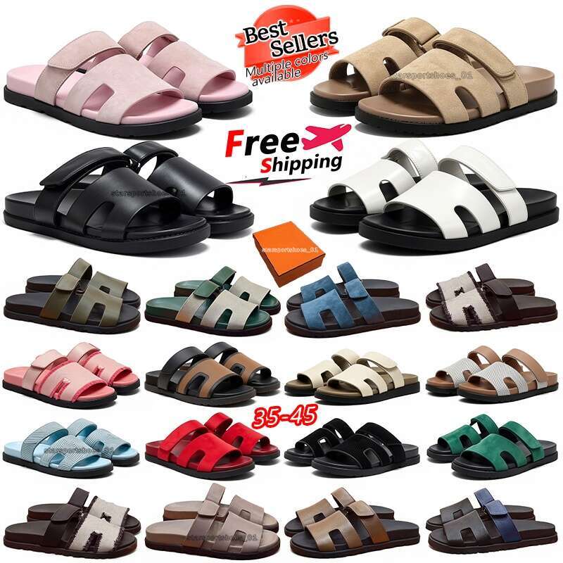 Designer Women Sandals Fashion Leather Rubbers Soft Slippers Summer Flat Slides Ladies Beach Sandal Party Wedding Slipper Mule Sliders Large size: 35-45
