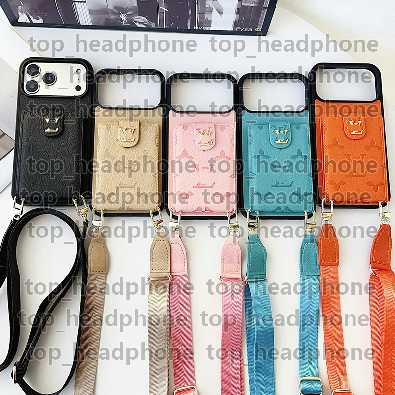 Women Crossbody Bag Designer Phone Case For IPhone 17promax 16promax 11 12 13 Promax Xr 13mini Wallet Card holder Cases Repo Leather Phone Cover