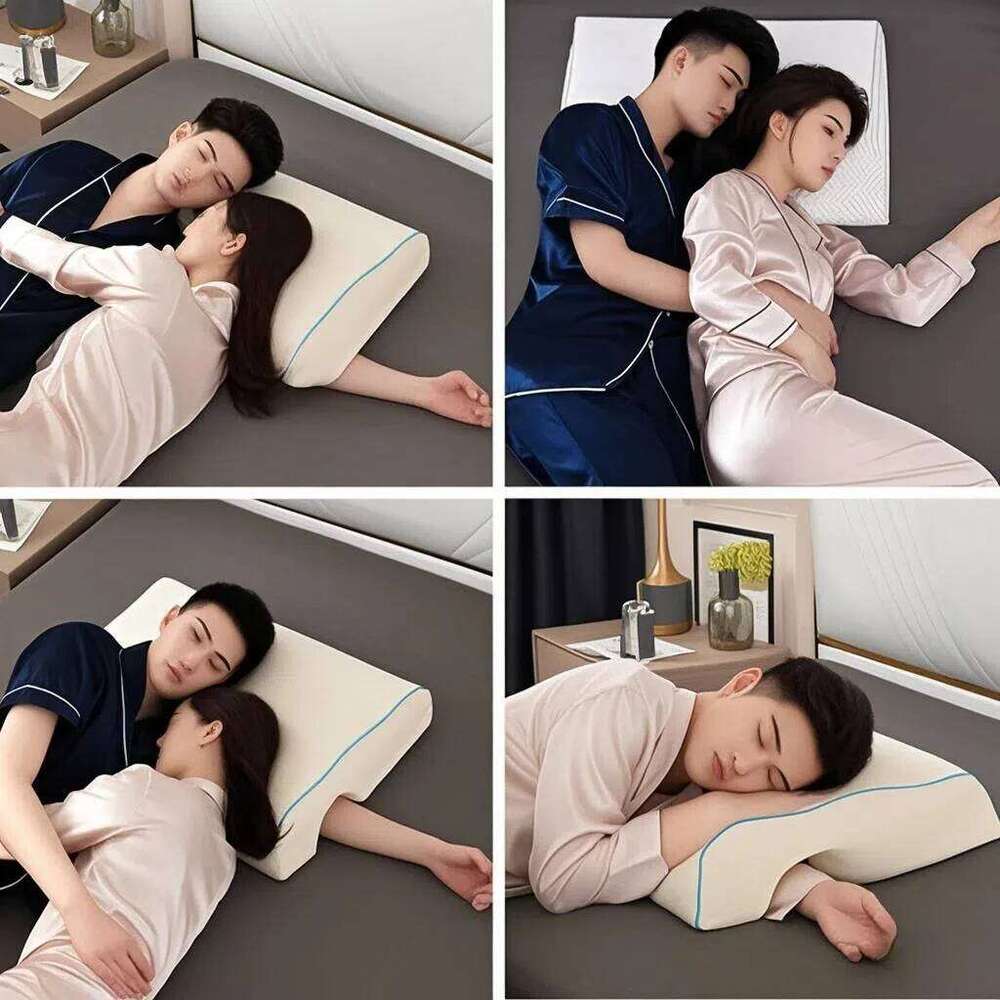 Left Right Couple Orthopedic Memory Foam Protect Cervical Vertebra Release Arm Pain Pressure Pillow for Side Sleeper 26W0203