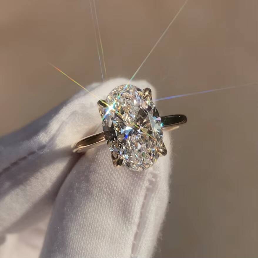 IGI Certified HPHT CVD VVS1 Lab Grown Oval Cut Diamond 1CT 3CT 5CT 14K 18K Solid Gold Jewelry Pigeon Egg Engagement Ring Women