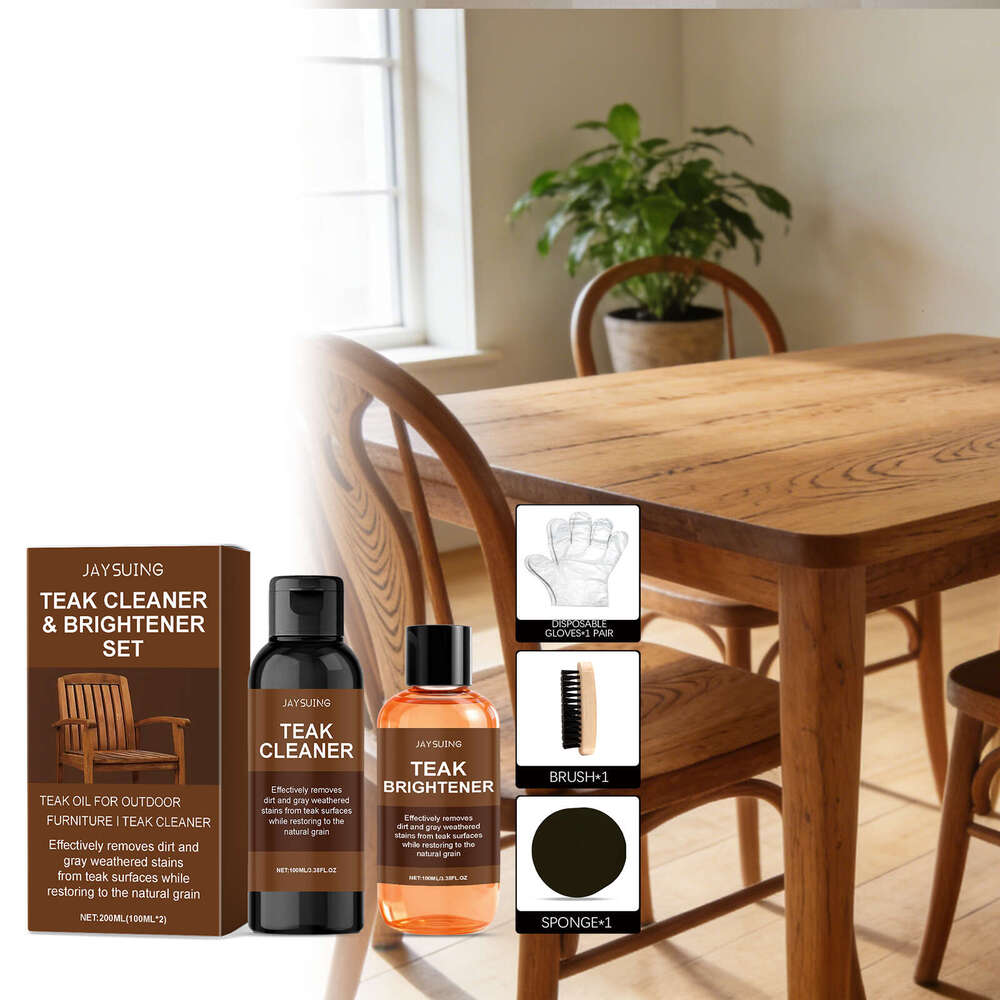 JAYSUING Teak Care Set Cleaning Stain Removal Glossy Wood Grain Daily Furniture Maintenance S260202