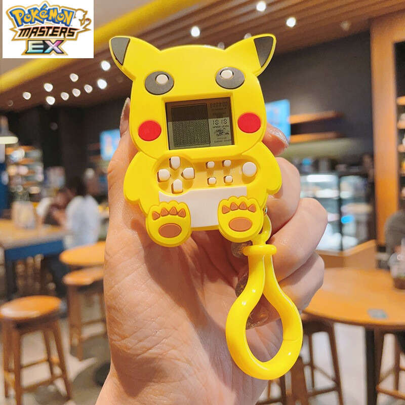 Cartoon Pikachu Keychain Super Mario Handheld Game Console Student Bag Pendant Claw Machine Ornament L260203