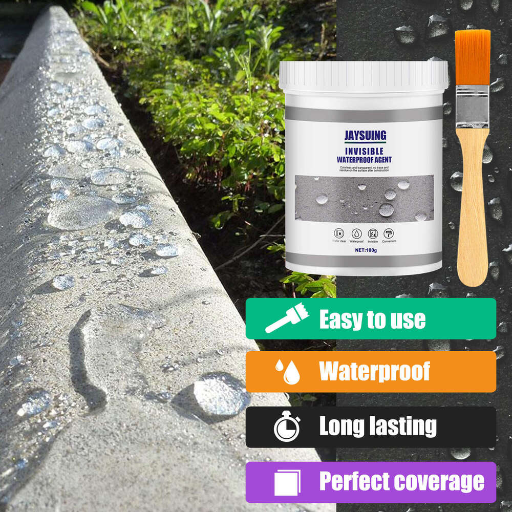 Jaysuing Sealant 100g with Brush for Bathroom Kitchen Exterior Wall No Brick Breaking Leak Repair Coating Waterproof Glue S260202
