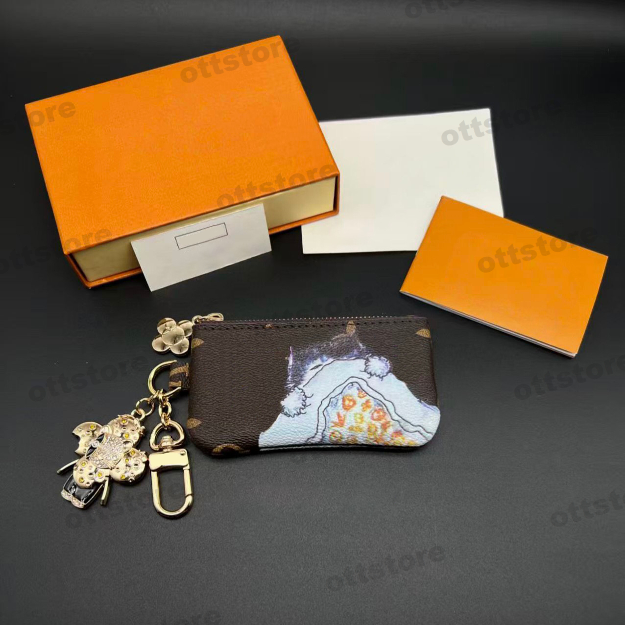 Designer Wallets Luxurys Zipper Coin Purse Sunflower Flower Letter Small Card Holder Women Mens Purses Flip Chain Crossbody Bag Womans Wallets Mini Key Case