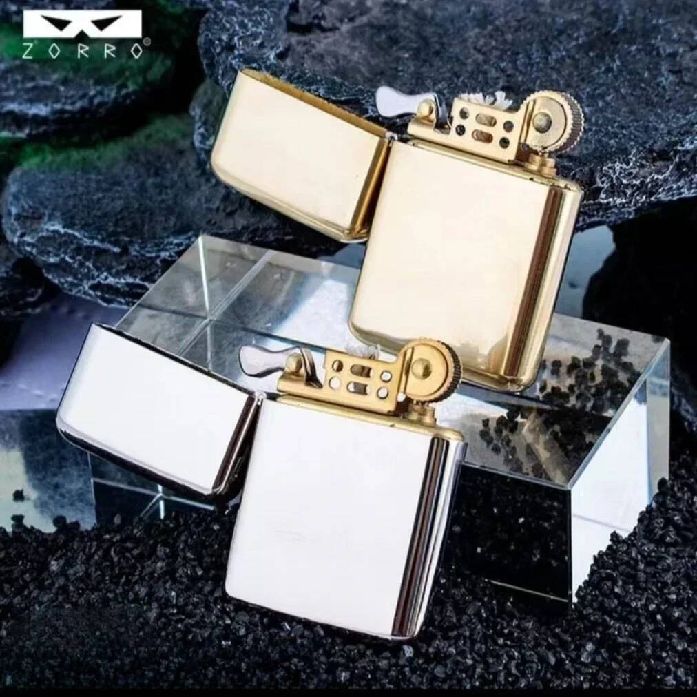 ZORRO Genuine Ultra Thin Windproof Original Copper Torch Lighter Double Sided Carved Wheel Igniter Personalized High End Gift