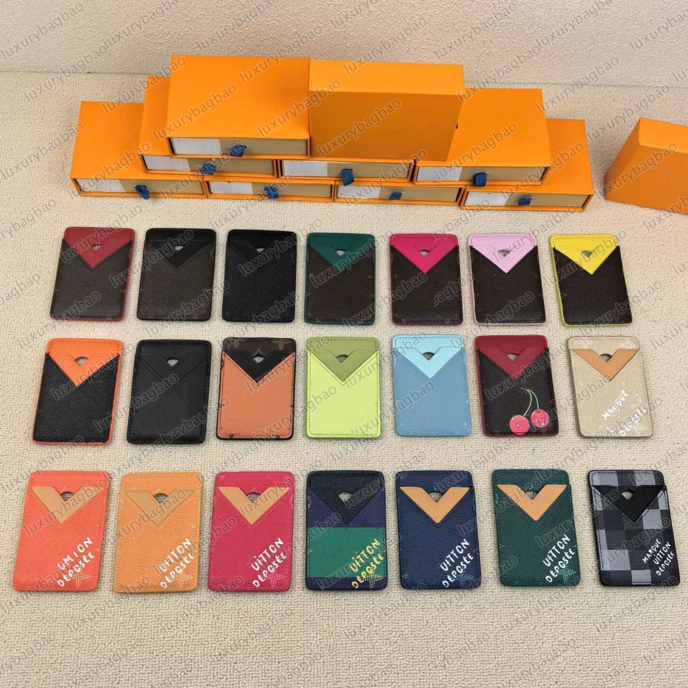 Designer Magnetic Leather MagSafe Card Holder Cherry Phone Case All Fitted Luxury Universal Mini Wallet Work ID Bank Credit Bus Cover Business Women Men card case