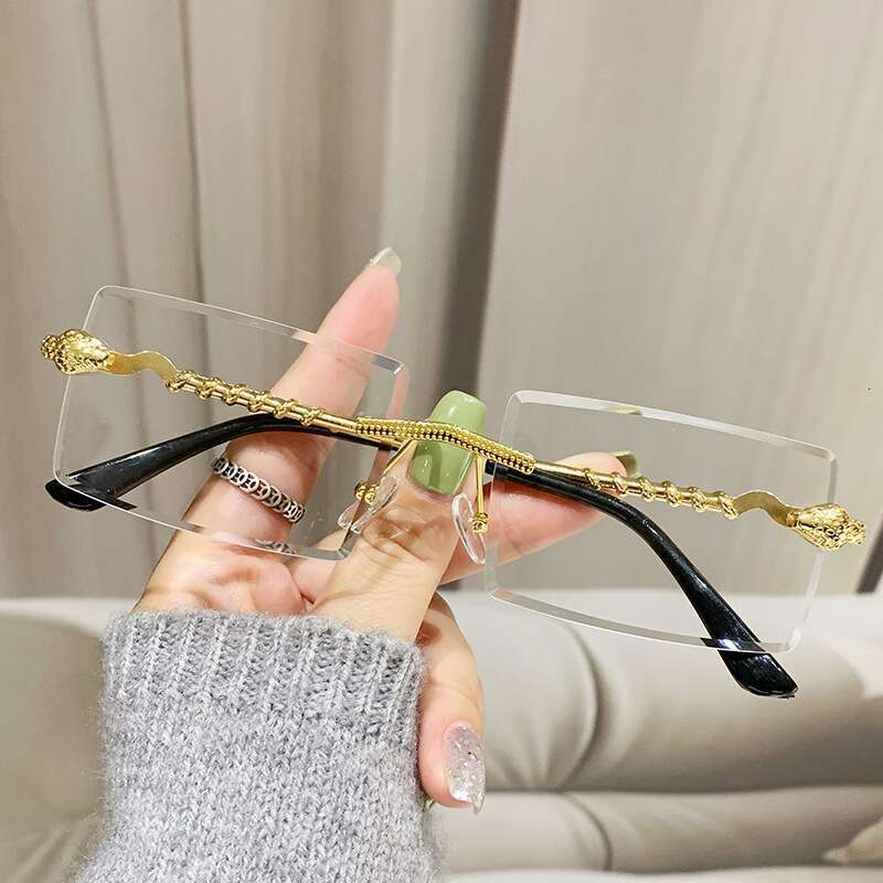 Snake Sunglasses Shaped Rimless Metal Frame with 1 UV Protection for Outdoor Driving and Street Style Gift High Quality Texture