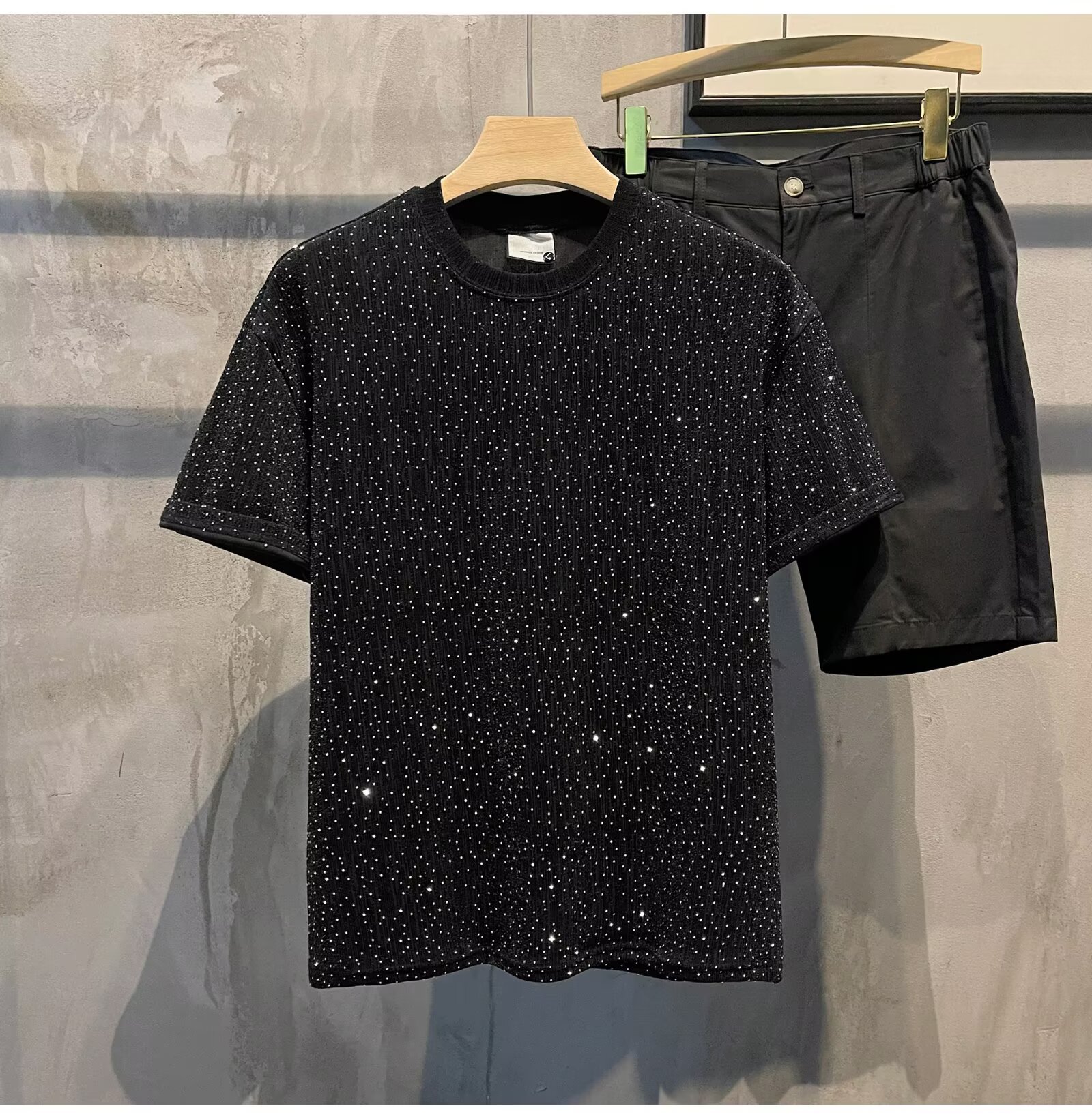 Men's Tees Polos Trendy Summer Loose Five-Point Sleeve New Style Fashion Simple Printed Top Unisex Home Casual Men's Clothing Free Shipping