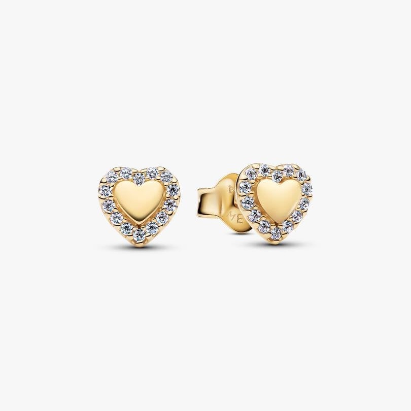 Fashion Women Girls Silver Gold Stainless Steel Round Blue Pink Zircon Stone Flower Heart Circle Letter Stud Earrings Jewelry A Gift